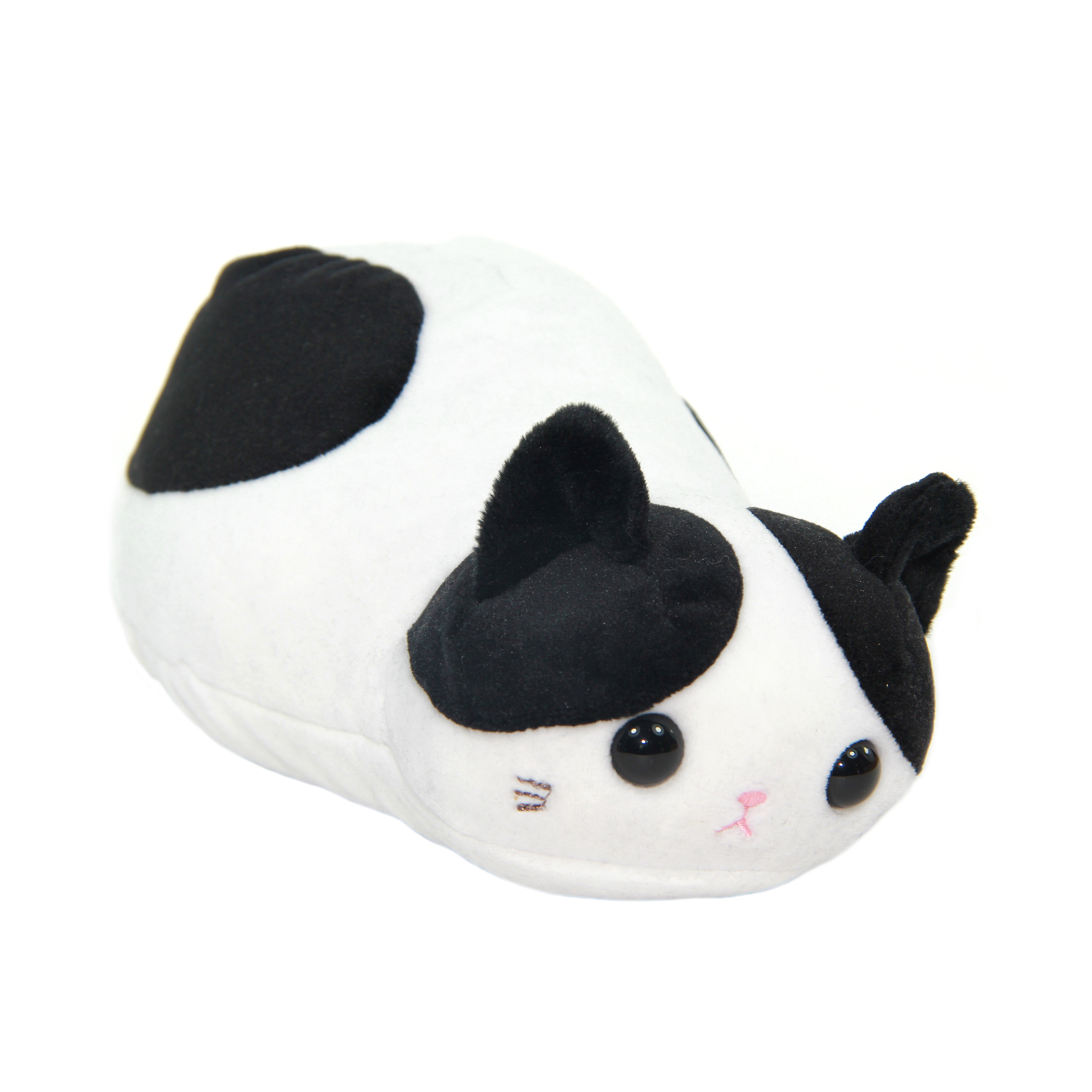 black white cat plush