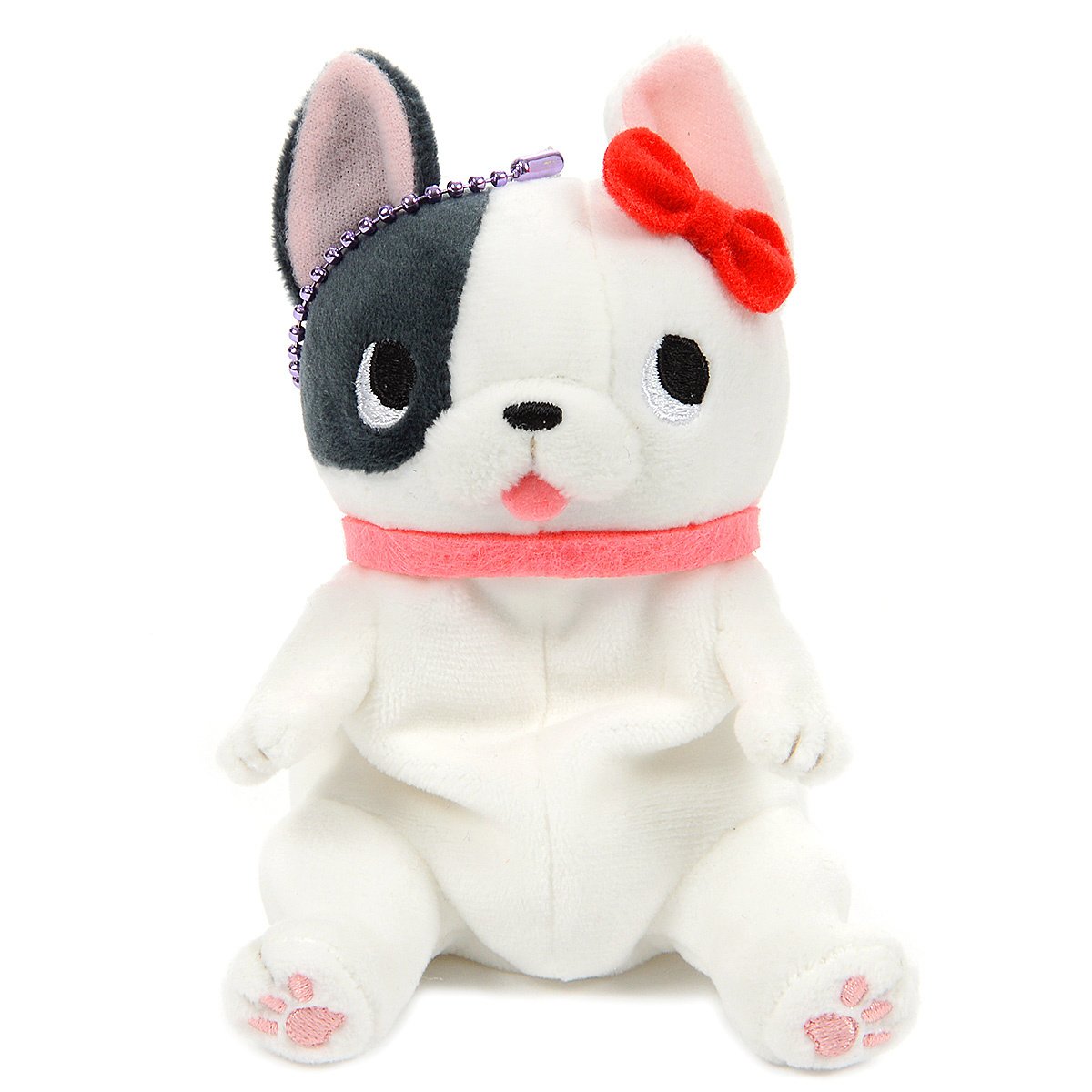 black and white dog plush
