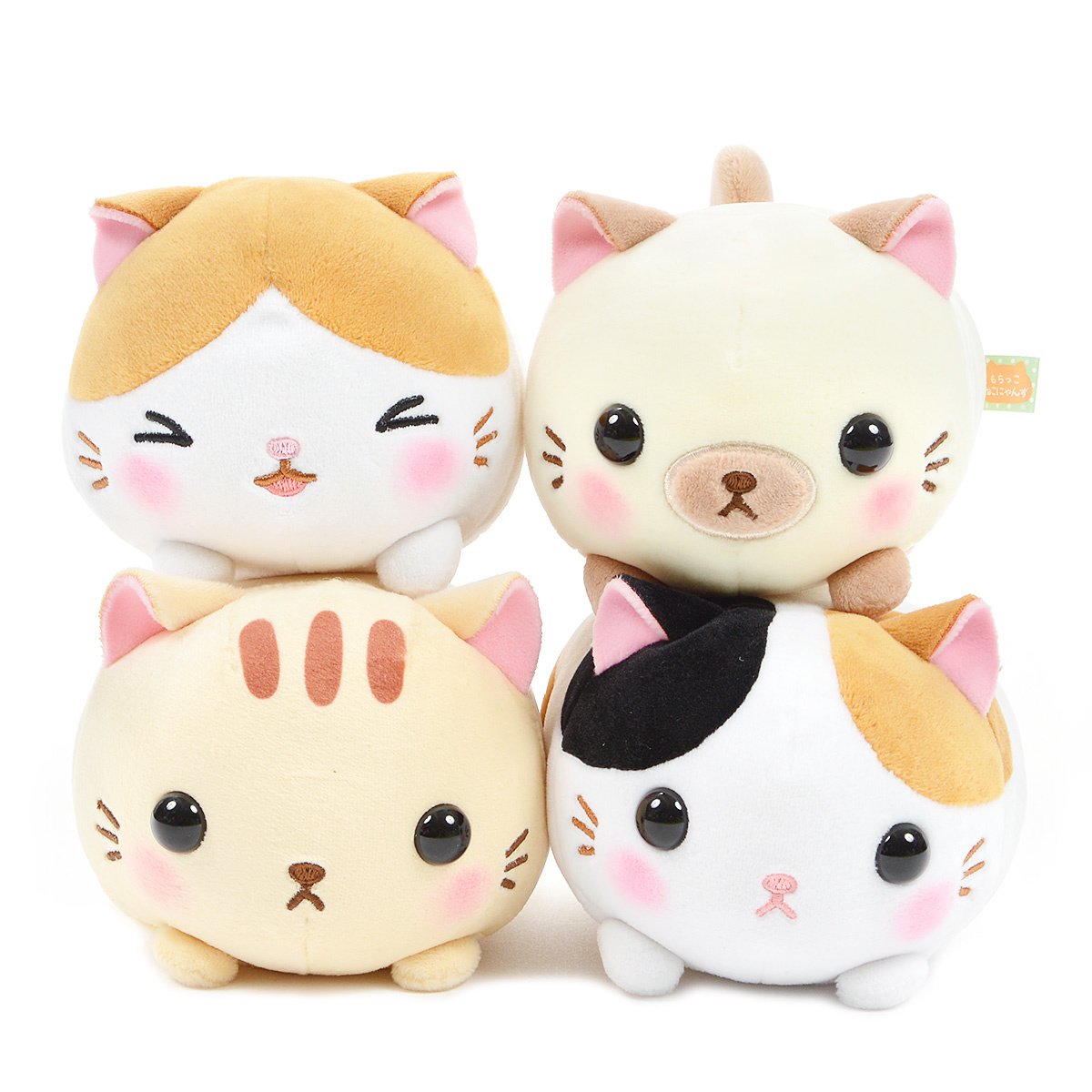 Mochikko Neko Nyanzu Orange Cat Plush Mini Strap Amuse Doll Super Soft Japan 