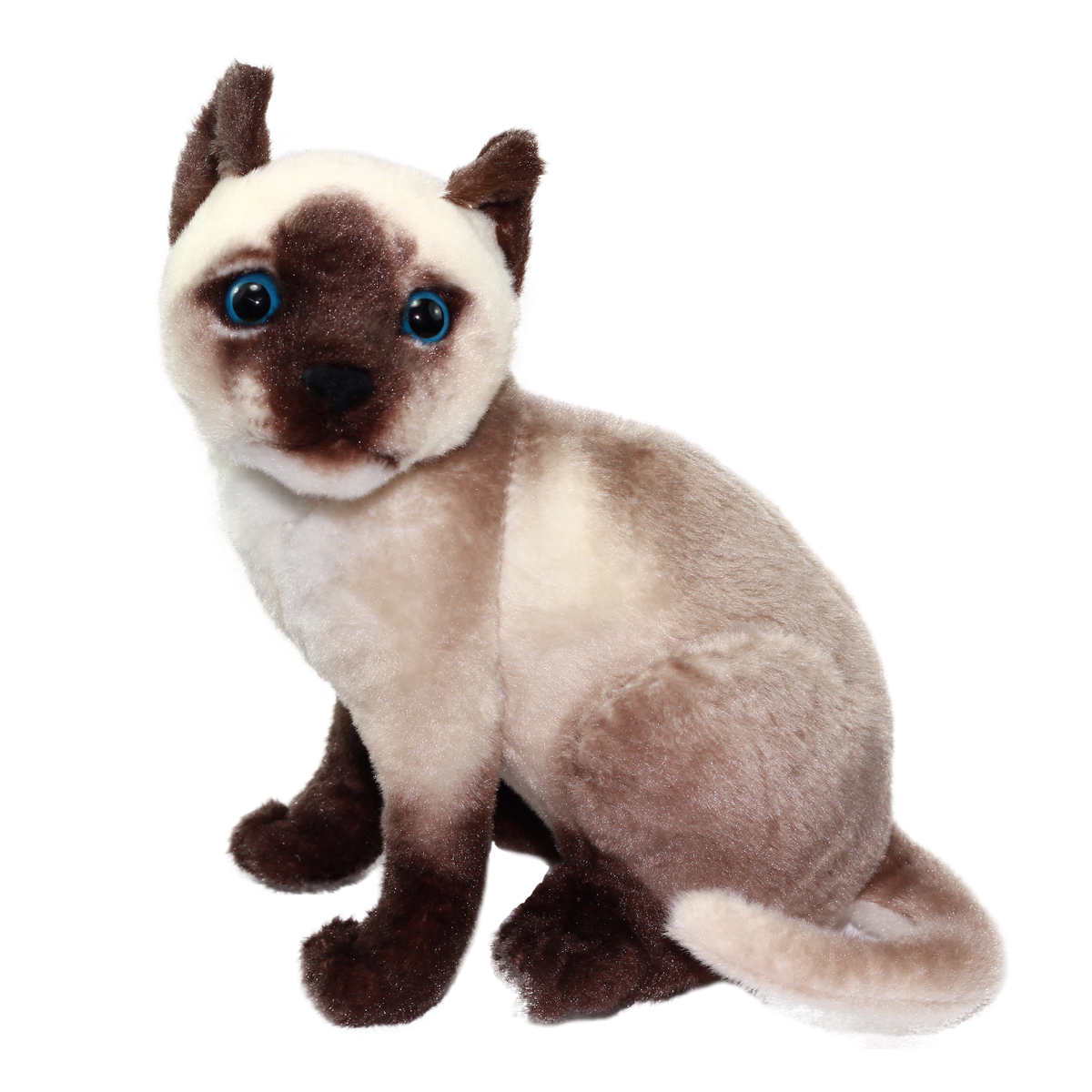 Real Cat Plush Collection Stuffed Animal Toy Brown Siamese Cat 10 Inches
