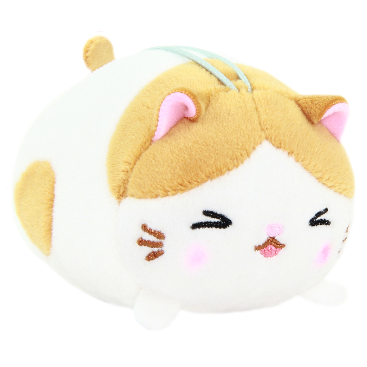Mochikko Neko Nyanzu White Cat Plush Mini Strap Amuse Super Soft Japan