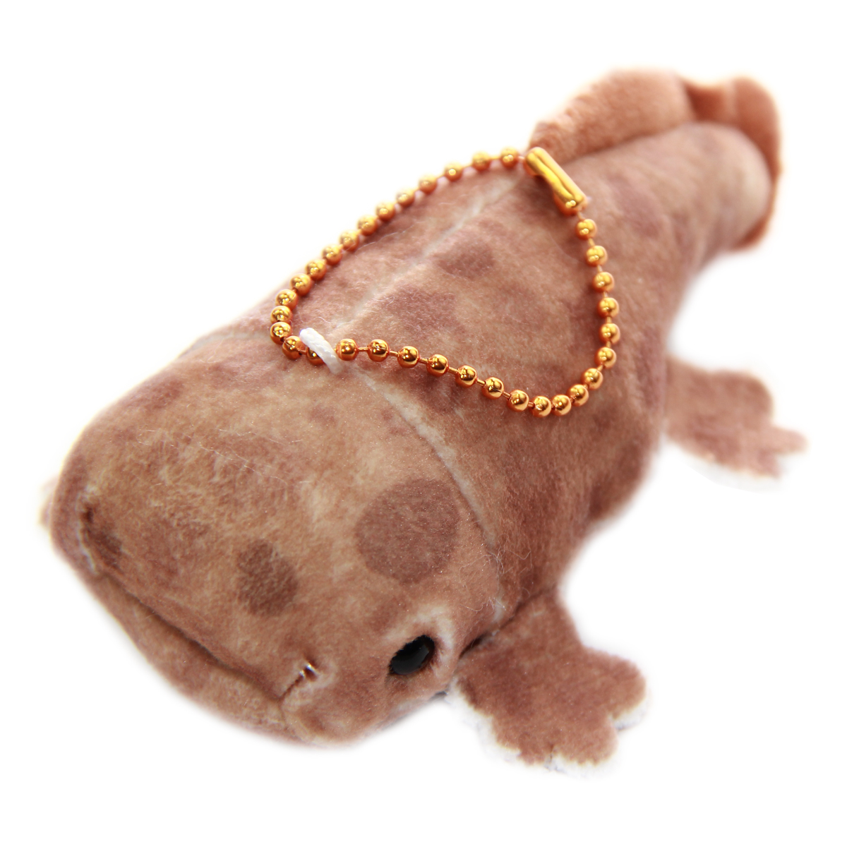 Mochi Puni Salamander Plush Doll, Keychain Size, Brown 4 Inches