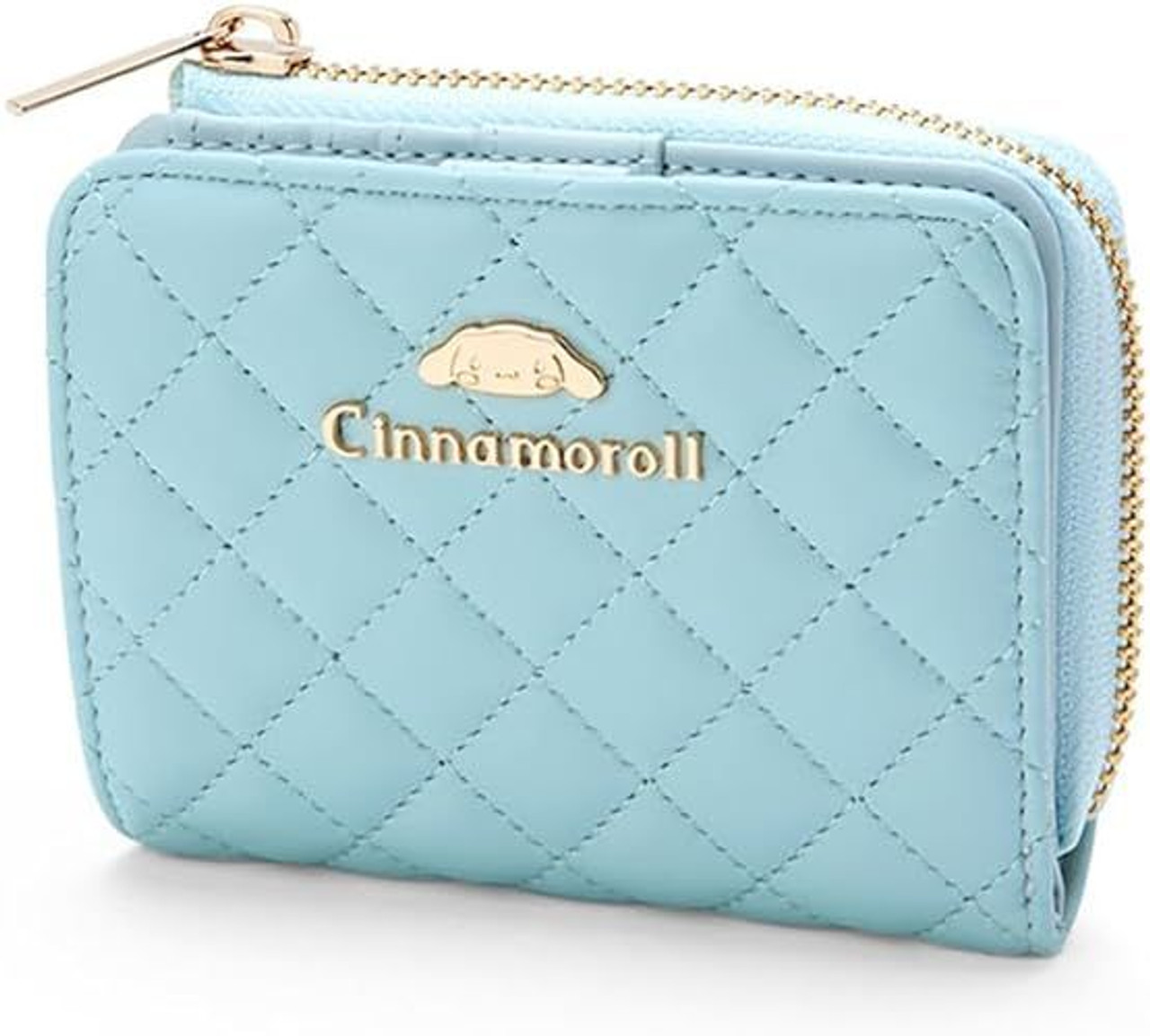 Sanrio Quilted Two-Fold Wallet - Light Blue - Cinnamoroll
