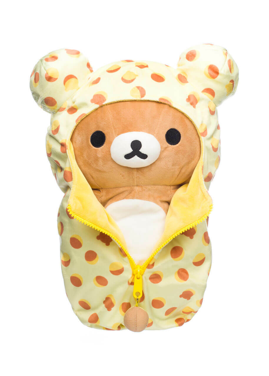 Rilakkuma Original Acorn Pattern Sleeping Bag Plush Doll San-X 13 Inches