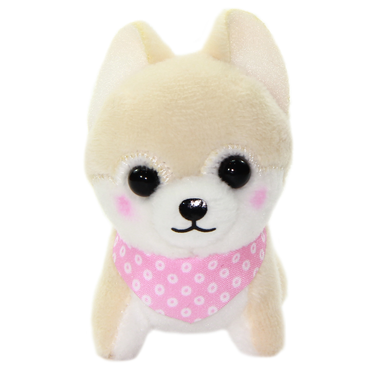 Amuse Dog Plushie, Mameshiba San Kyodai Sasuke Beige Small Plushie Strap 3 Inches