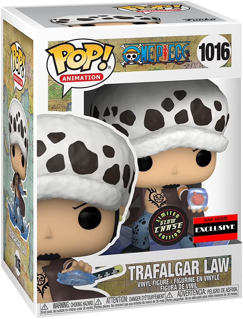 Trafalgar Law One Piece Funko Pop Animation 3.75 Inches Funko Pop 1016 - AAA Exclusive - Glow Chase Limited Edition