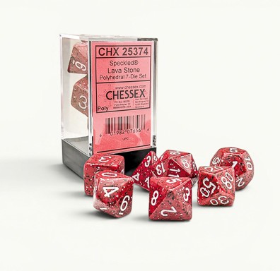 Chessex - Speckled Lava Stone - 7 Die Set- CHX 25374 - Dice