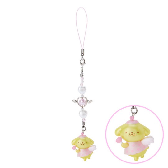 Pom Pom Purin Charm, Phone Strap, Dreaming Angel, Sanrio Japan Original