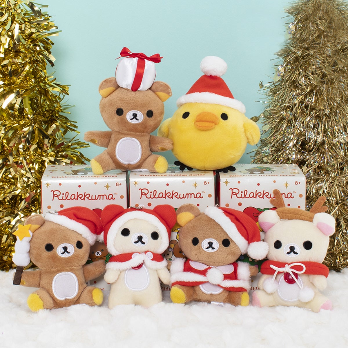 San-x Rilakkuma Holiday Series Plush Doll Keychain Random Blind Box