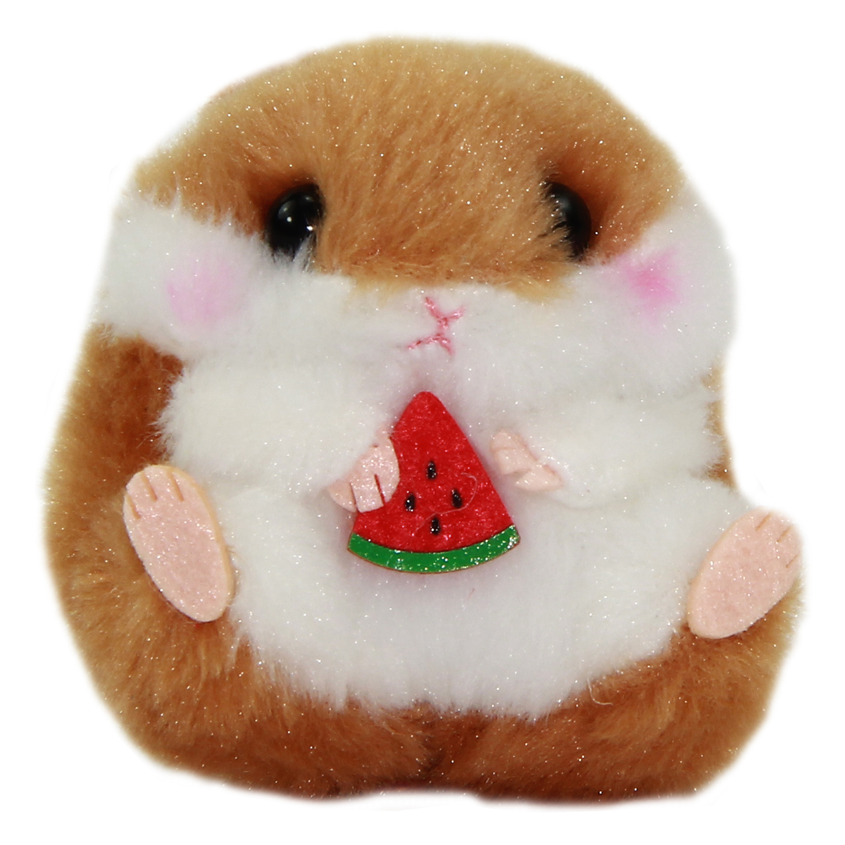 Amuse Hamster Plush Coroham Coron Brown Eating Watermelon Plushie 3 Strap