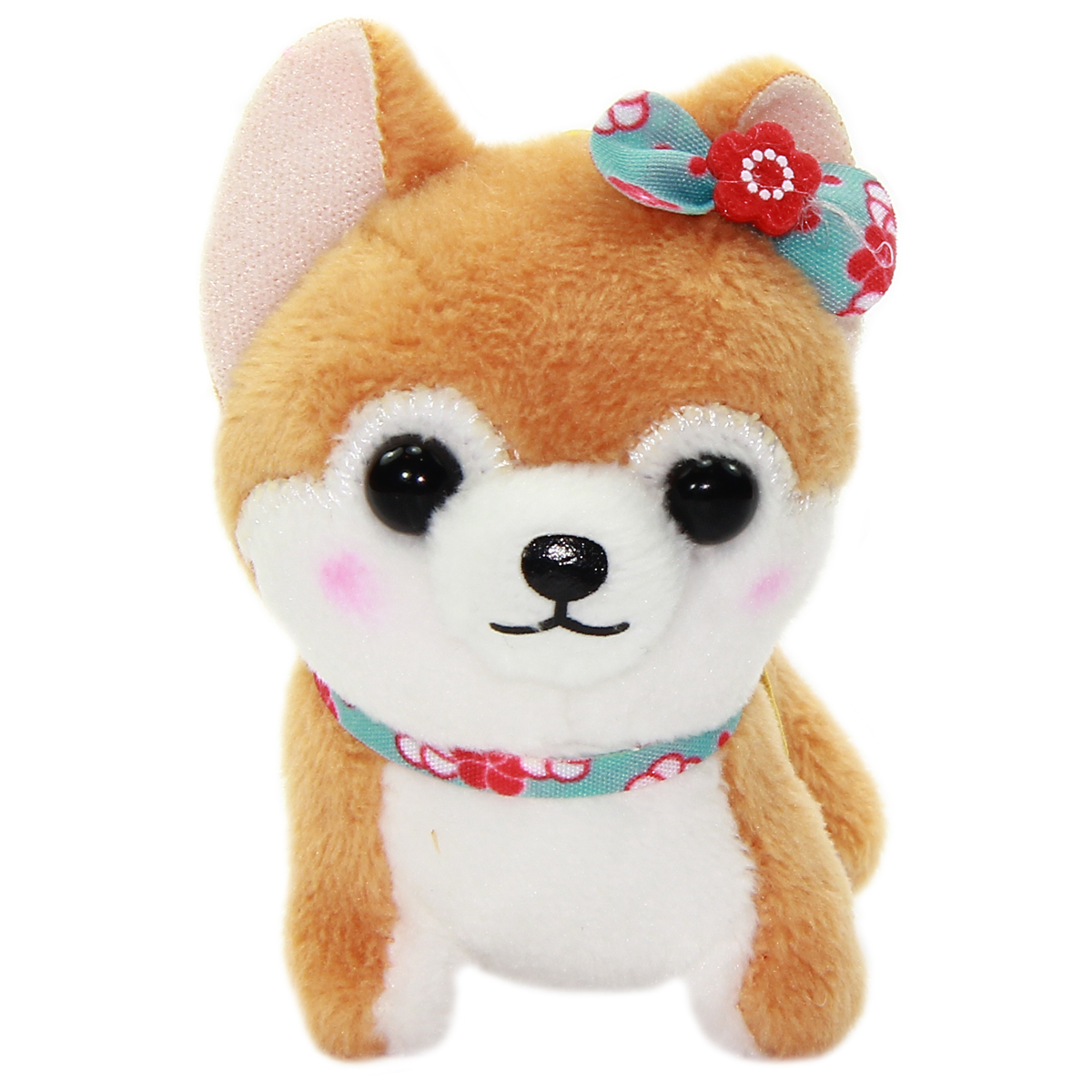 Amuse Dog Plushie, Mameshiba San Kyodai Koume Brown Small Plushie Strap 3 Inches
