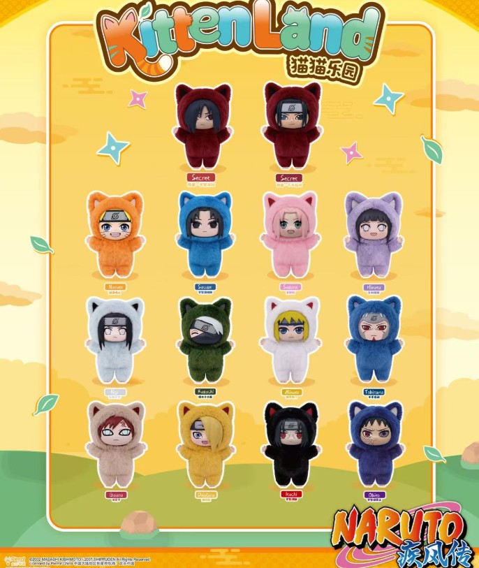 Naruto Plush Toy Keychain - Kitten Land Series - Top Toy - Random Blind Box