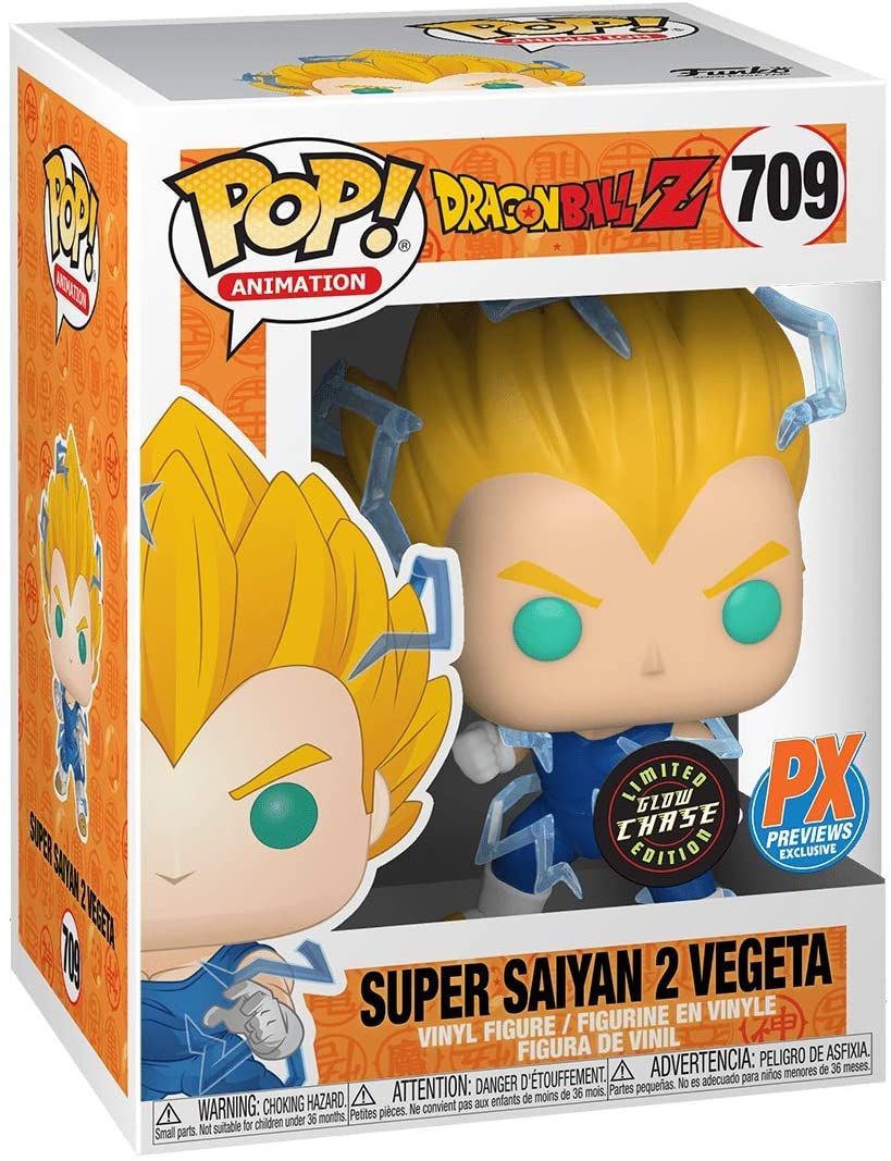 Super Saiyan 2 Vegeta Figure Dragonball Z Funko Pop Animation 3.75 Inches Limited Edition Glow Chase - Funko Pop 709