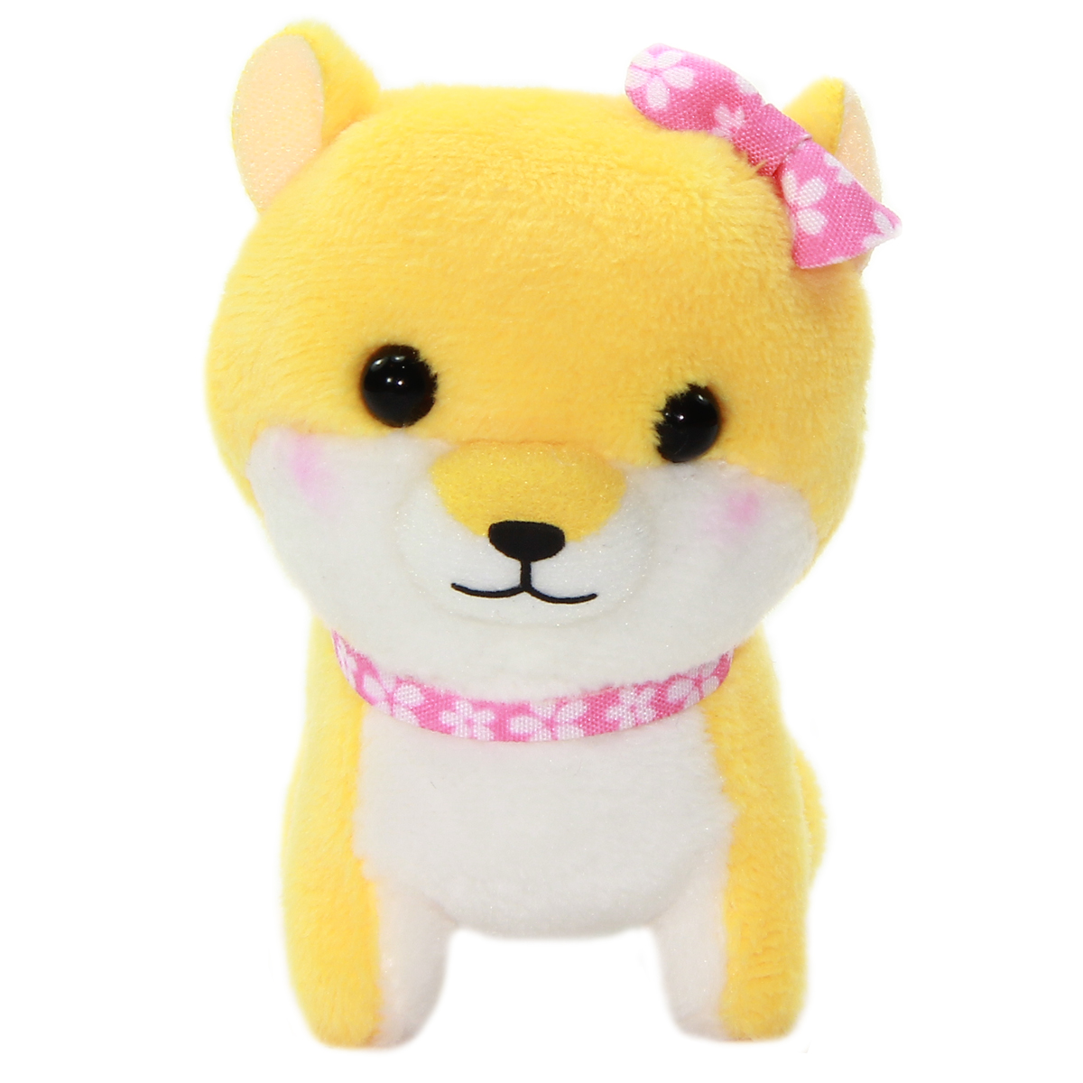 Amuse Dog Plushie, Mameshiba San Kyodai Sakura Yellow Small Plushie Strap 3 Inches