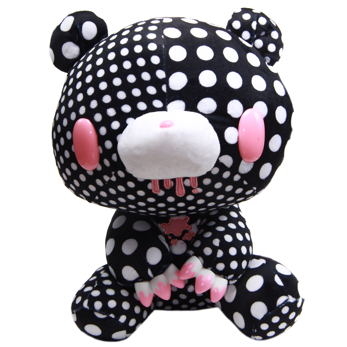 Taito Textillic Crazy Dots Gloomy Bear Plush Doll Black White GP #556 12 Inches