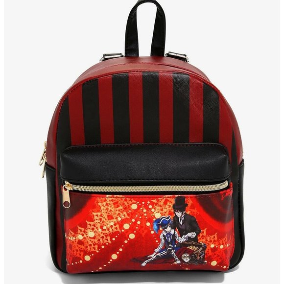 Black Butler Sebastian Ciel Striped Mini Backpack