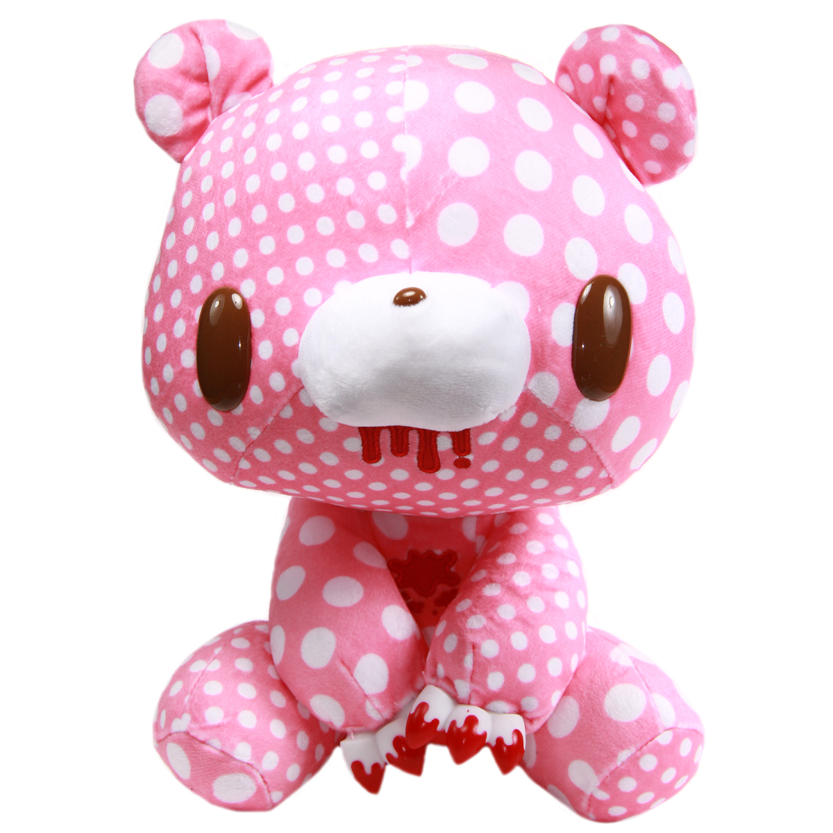 Taito Textillic Crazy Dots Gloomy Bear Plush Doll Pink White GP #556 12 Inches