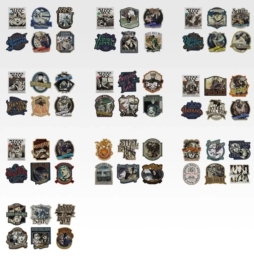 Jojos Bizarre Adventure Steel Ball Run Sticker Set Ichiban Kuji J Prize Banpresto