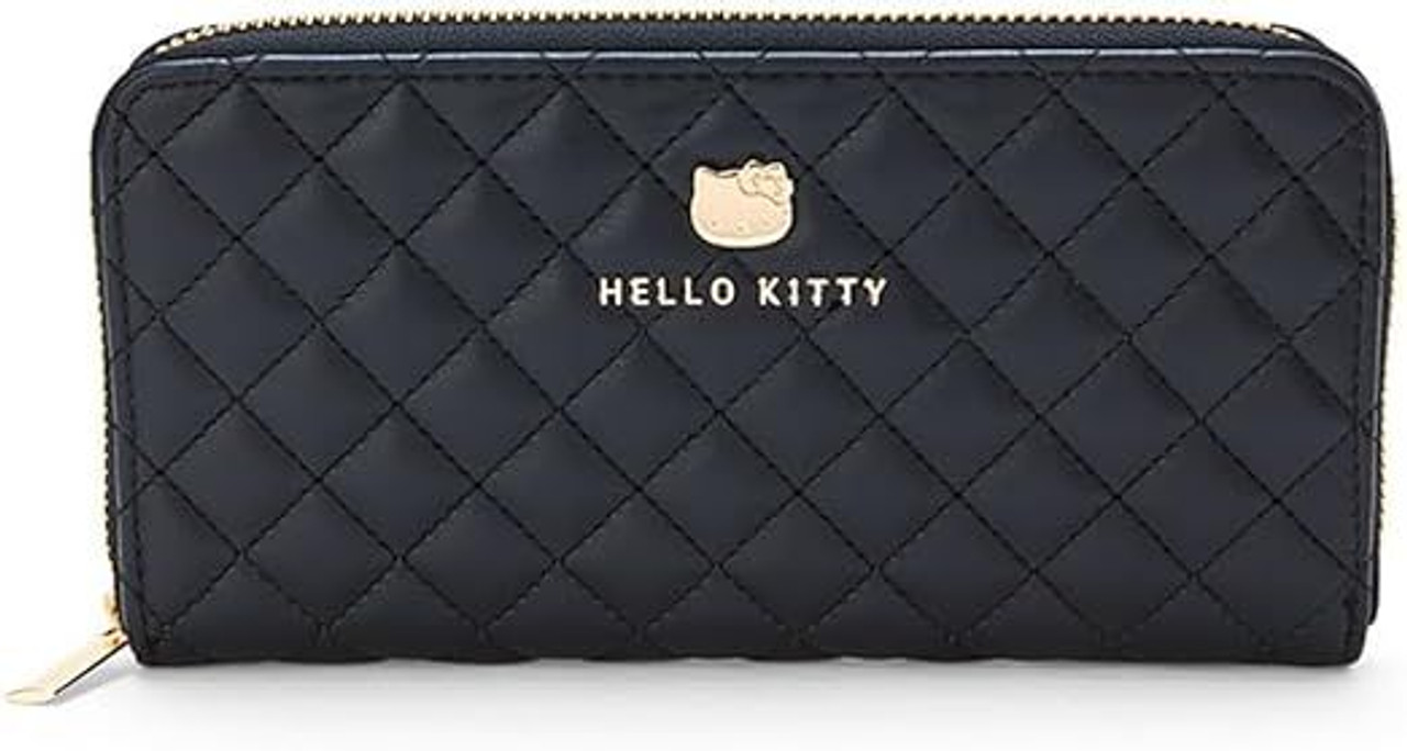 Sanrio Quilted Long Wallet - Black - Hello Kitty
