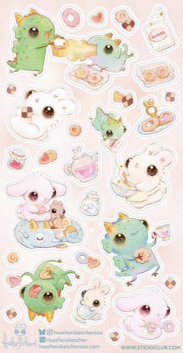 Bunnehs & Dwagons Cookie Magic Sticker Sheet