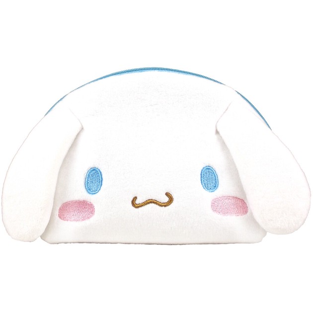 Cinnamoroll Face Shape Pouch Plush Toy, Cosmetic Bag, White, Sanrio