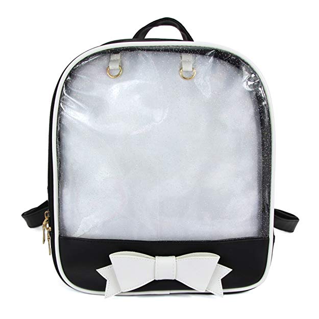 ITA Bag Black White Bow Transparent Backpack Harajuku Purse Lolita Bag Girls Book Bag