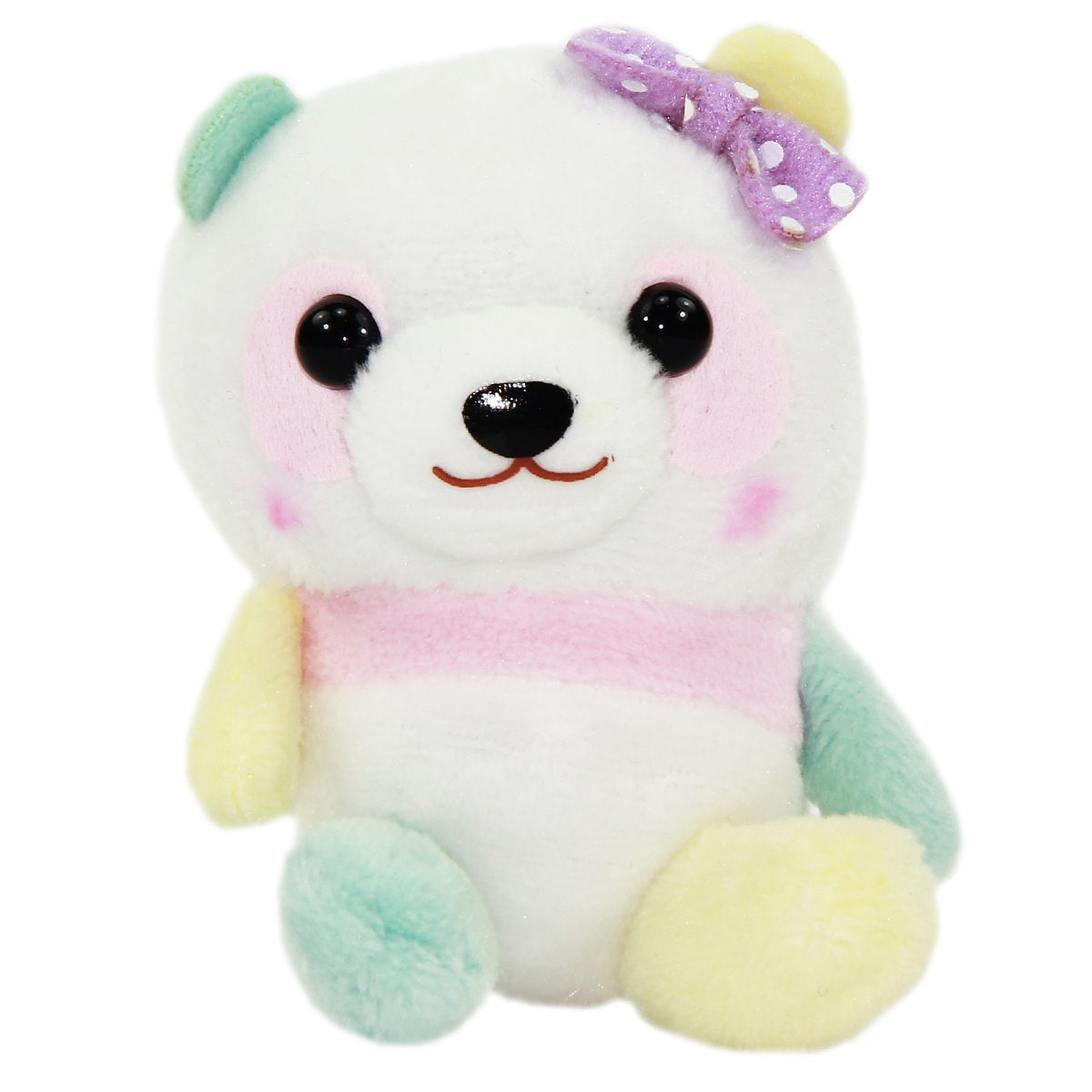 Panda Plush Toy Pastel Colors White Mix Plushie 3 Strap