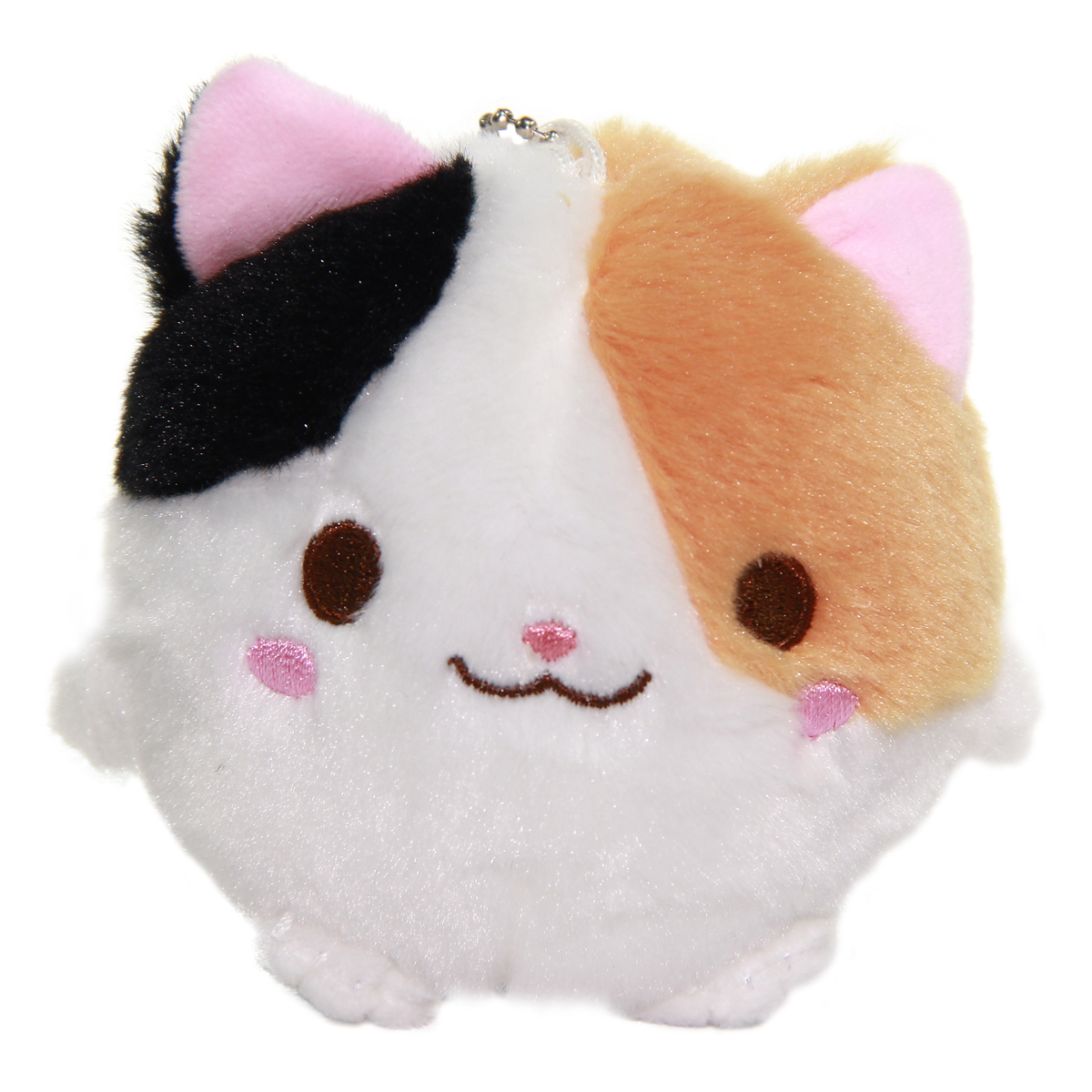 Calico Kitten Plush Doll Kawaii Stuffed Animal Soft Fuzzy Squishy Plushie Mochi White