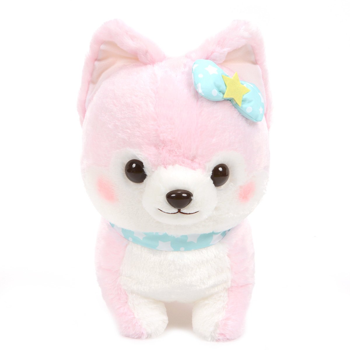 Amuse Dog Plushie, Mameshiba San Kyodai Funwari Yume no Kuni Taiga Pastel Pink 15 Inches BIG Size