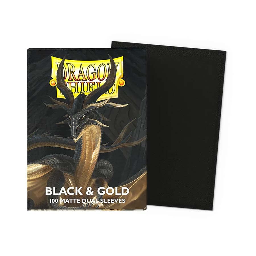 Dragon Shield - Black & Gold - Matte Dual Card Sleeves (100ct)