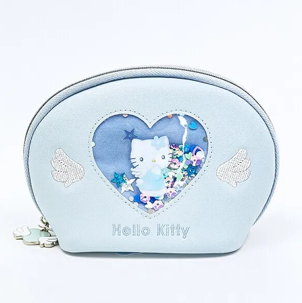 Hello Kitty Pouch, Cosmetic Bag, Blue, Sanrio