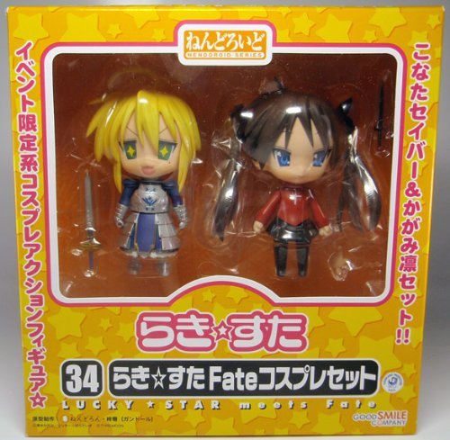 Lucky Star Meets Fate, Nendoroid 34, Saber & Rin Cosplay Lucky Star, Konata & Kagami, Good Smile Company