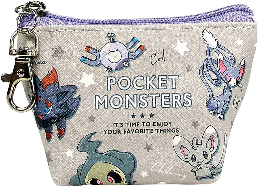 Pokemon Pocket Monster Triangle Mini Pouch Grey