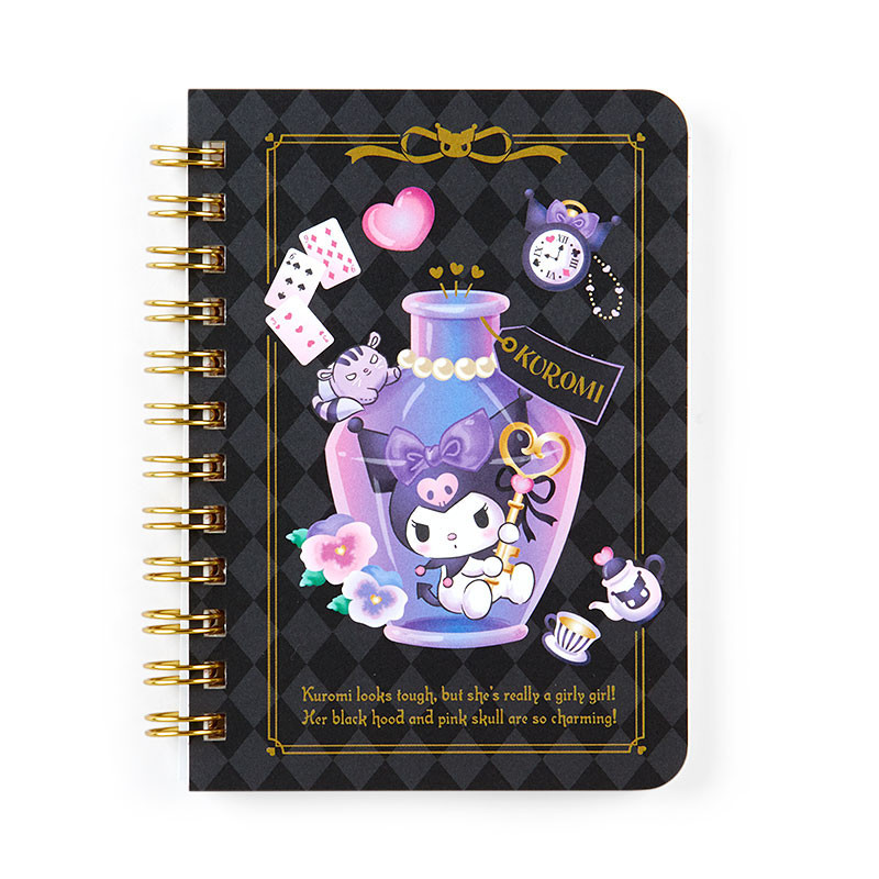 Kuromi Spiral Mini Notebook 7mm 60 Sheets Sanrio