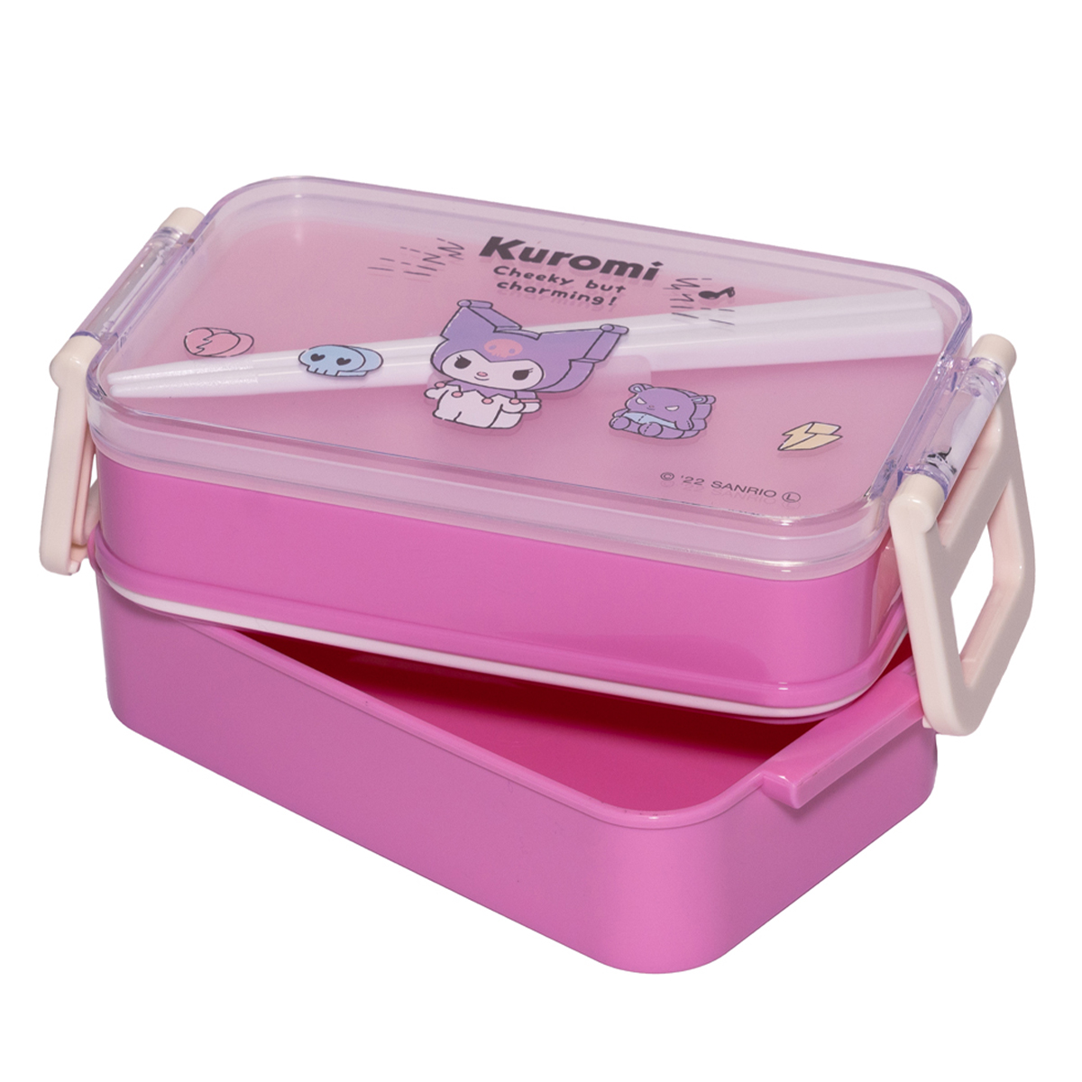 Kuromi Lunch Box, Grey & Pink, Sanrio, Kawaii Japan