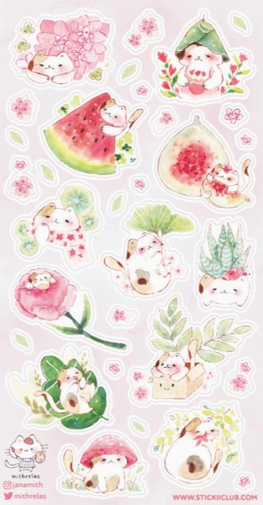 Playful Pastel Kitties Sticker Sheet