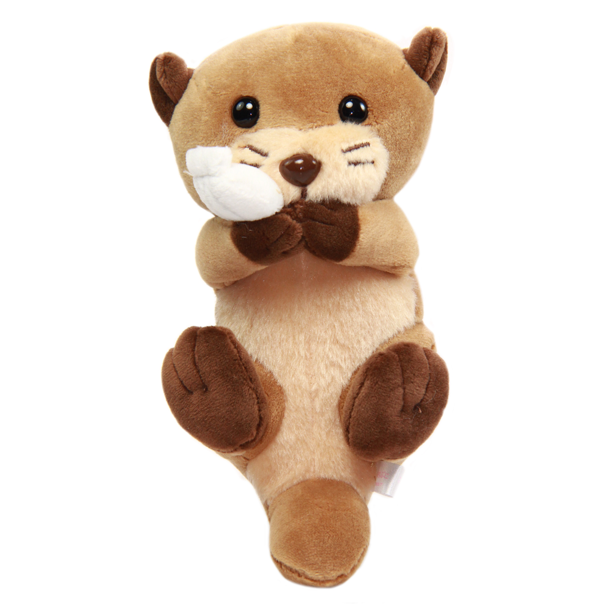 Mochi Puni Kawauso Collection Soft Otter Plush Toy With Sea Shell Brown 7 Inches
