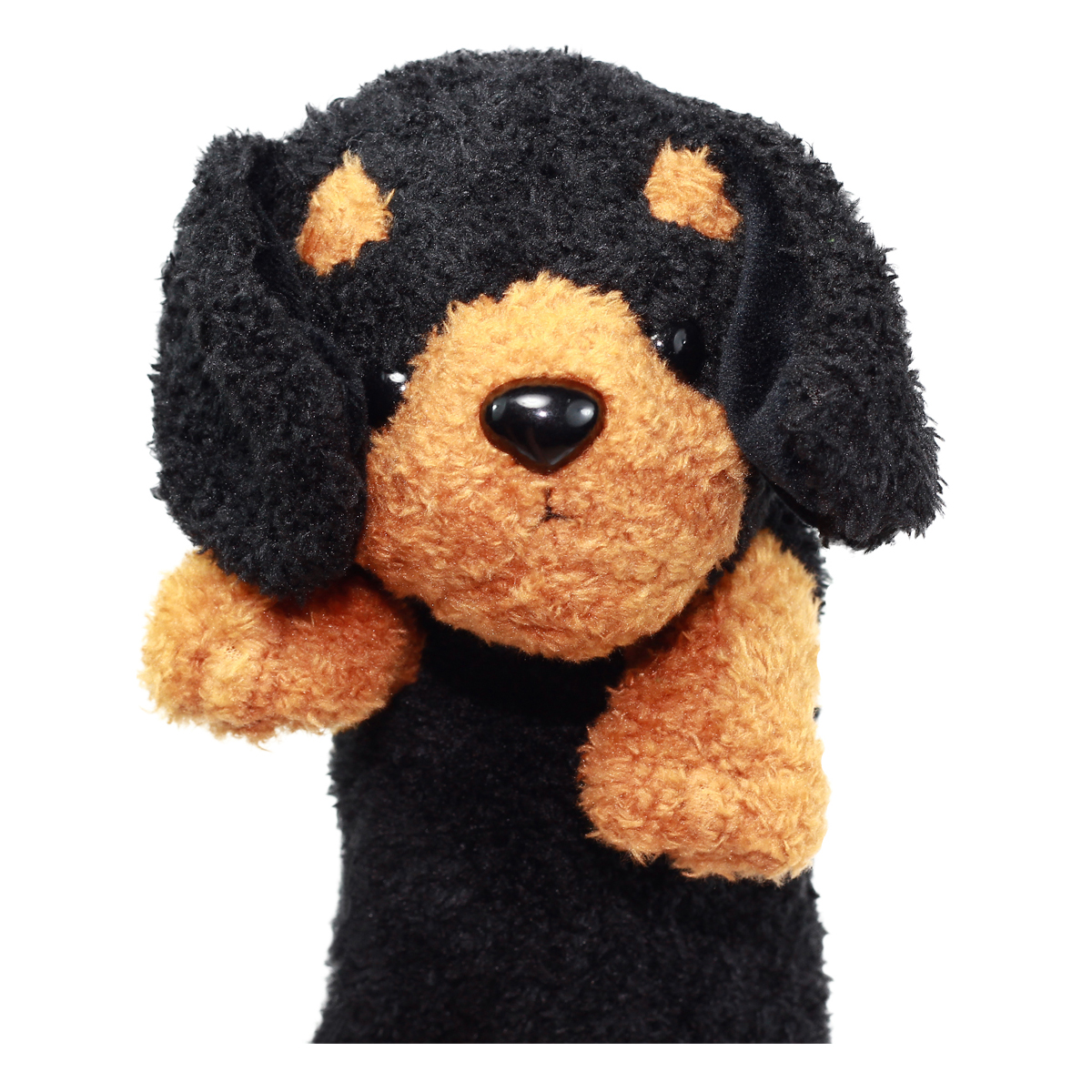 Dog Pencil Case Pouch Stuffed Animal Back To School Collection Fluffy Black Brown Dachshund Plush 10 Inches