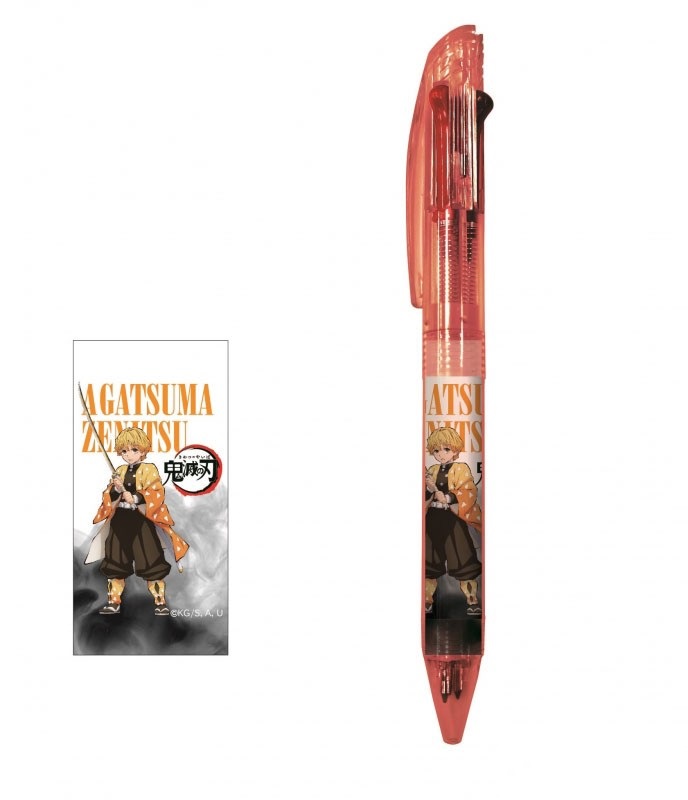 Demon Slayer 3 Color Ballpoint Pen Zenitsu Agatsuma Anime Stationery Kimetsu No Yaiba