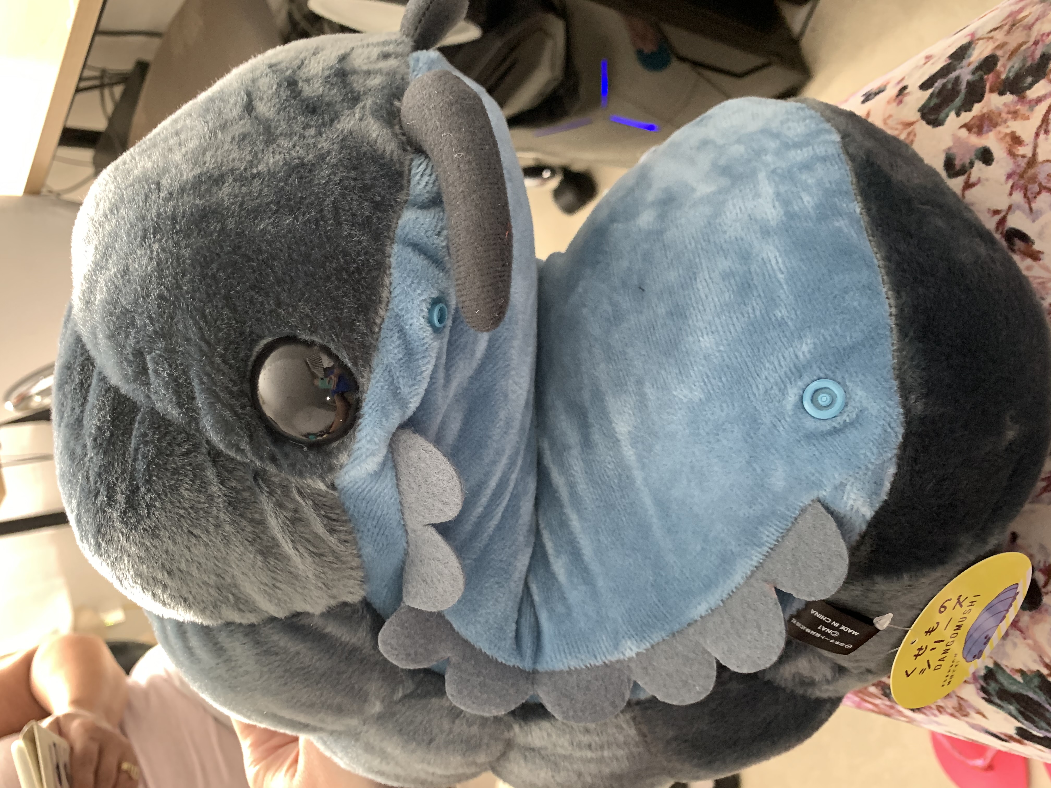Dangomushi Larva Plush Toy Grey Gray BIG Size 14 Inches