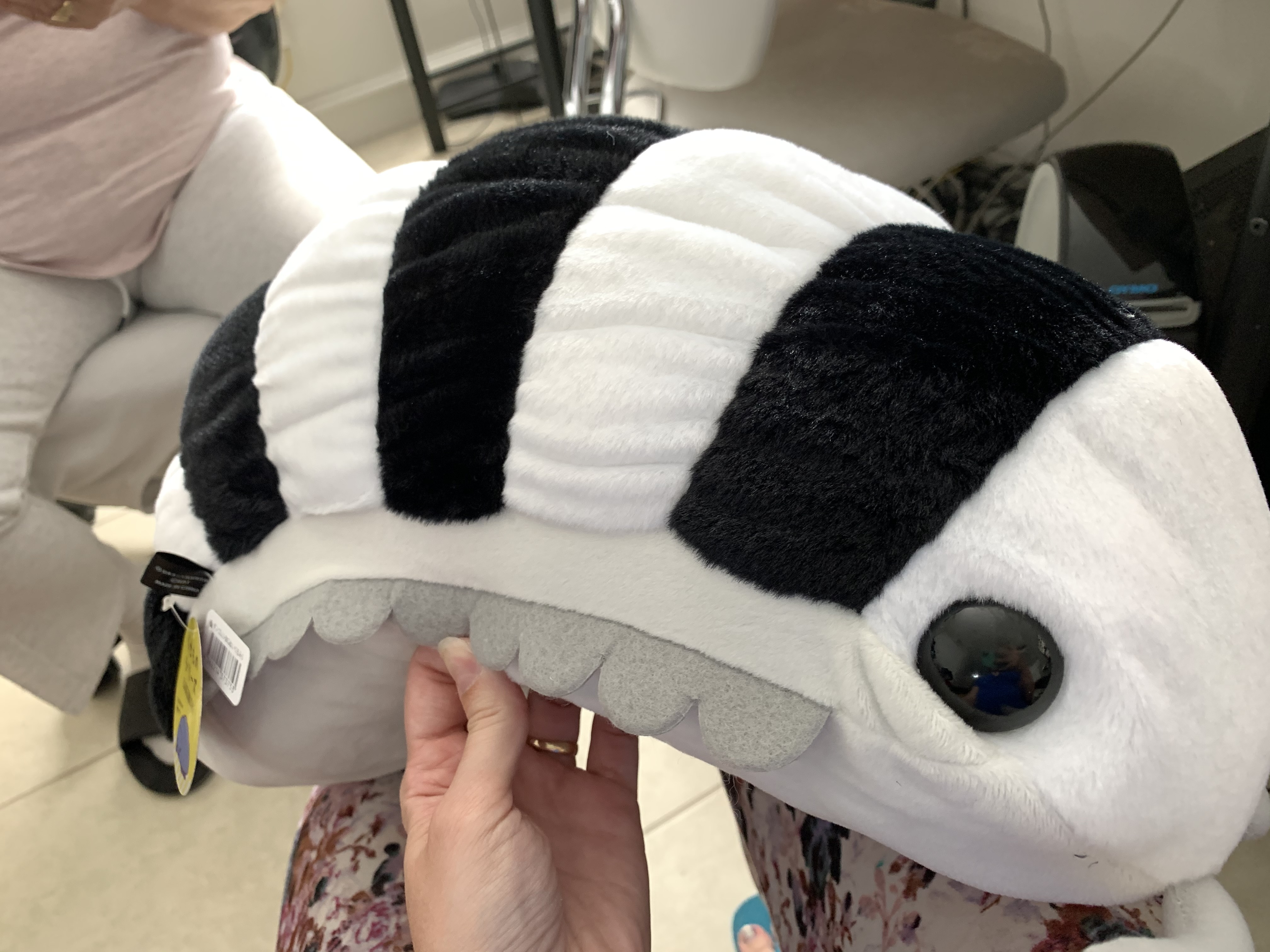 Dangomushi Larva Plush Toy White Black BIG Size 15 Inches