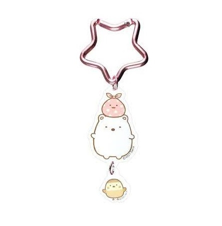 Sumikko Gurashi Karabiner Attached Acrylic Key Ring Polar Bear Keychain San-X