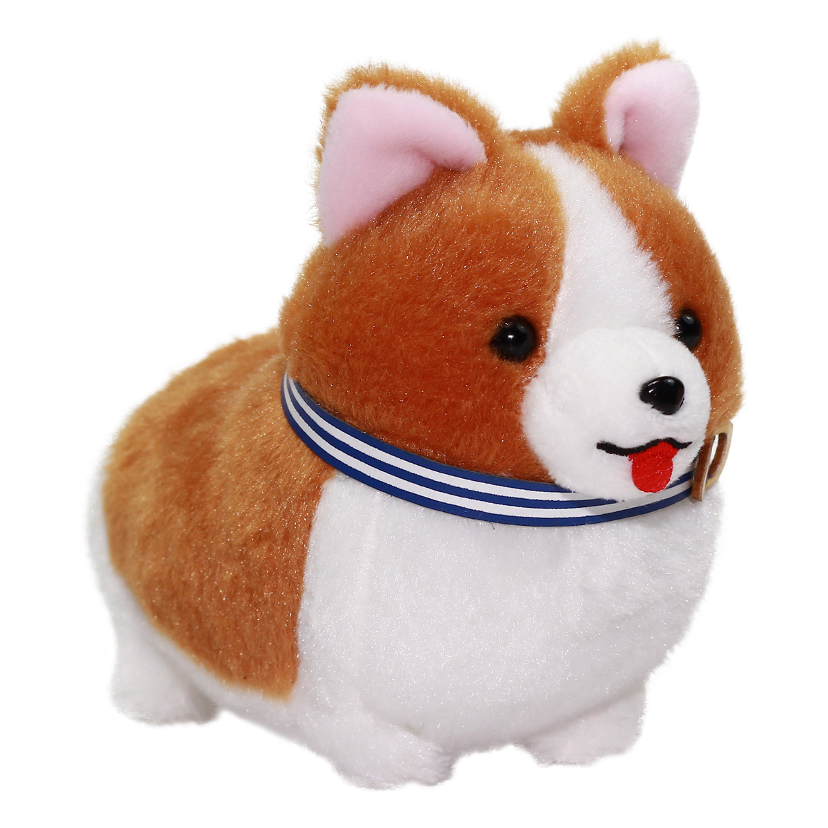 Amuse Ichi Ni no Corgi Plush Small Dog Keychain Brown Blue Collar 4 Inches