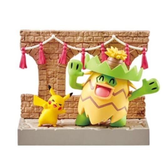 Pokemon Town Festival Street Corner Pikachu & Ludicolo Figure Re-Ment