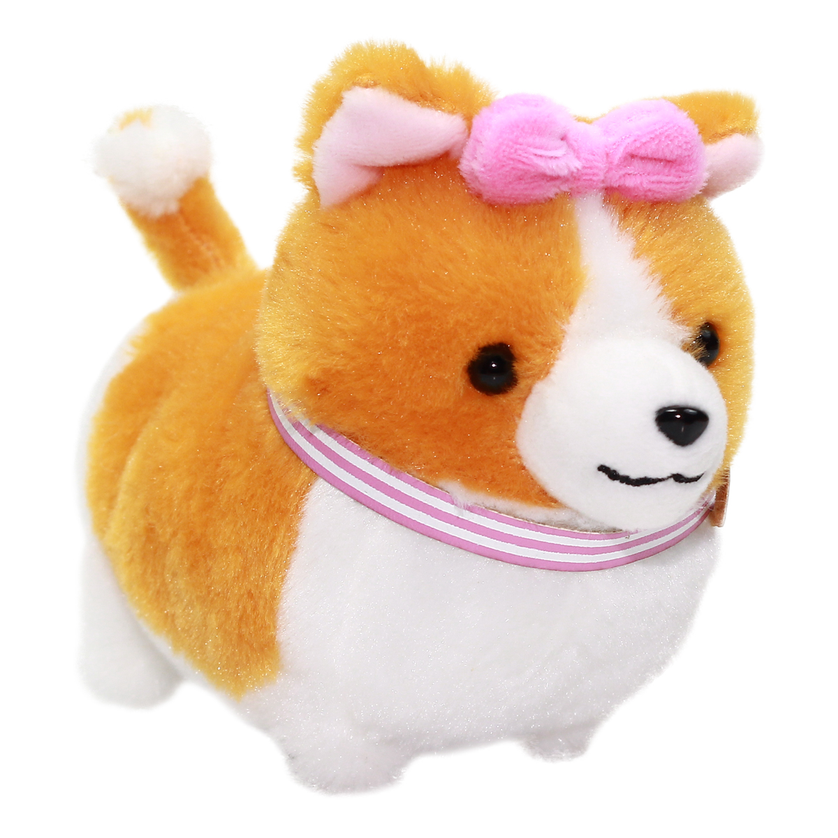 Amuse Ichi Ni no Girl Corgi Plush Small Dog Keychain Orange Pink Collar 4 Inches