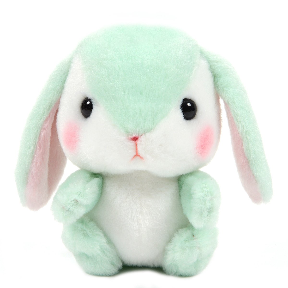 Amuse Bunny Plushie Cute Stuffed Animal Toy Green / White 6 Inches