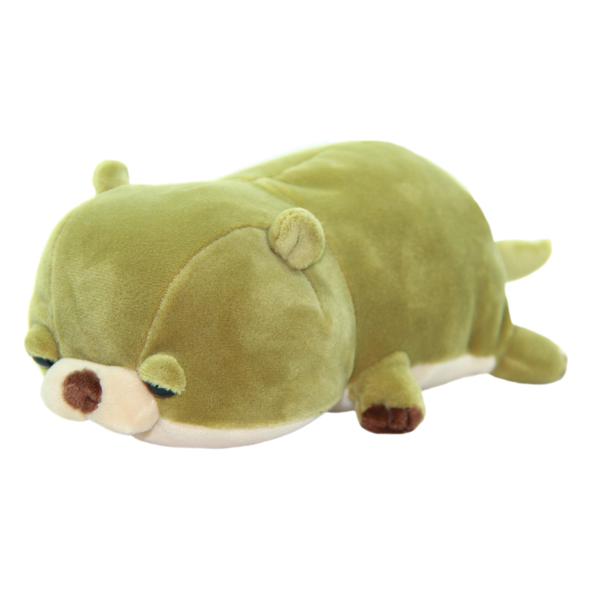 Mochi Puni Kawauso Collection Super Soft Otter Plush Toy Olive Green 8 Inches