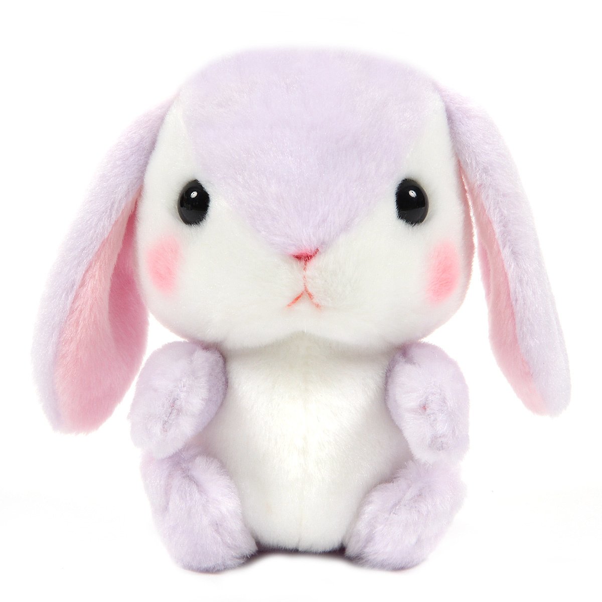 Amuse Bunny Plushie Cute Stuffed Animal Toy Purple / White 6 Inches