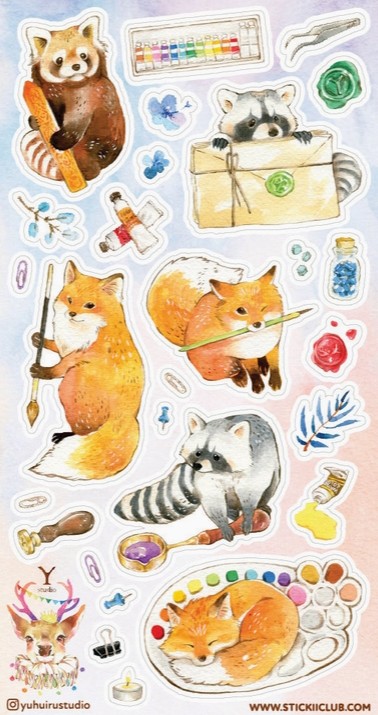 Artsy Critters Sticker Sheet