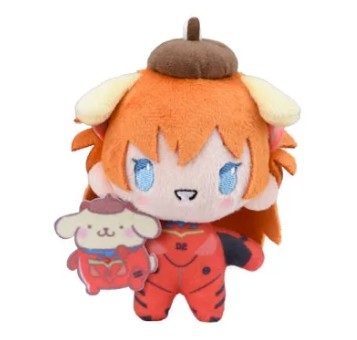 Asuka Langley Soryu x Pom Pom Purin Plush Doll, Evangelion x Sanrio, 4 Inches, Sega